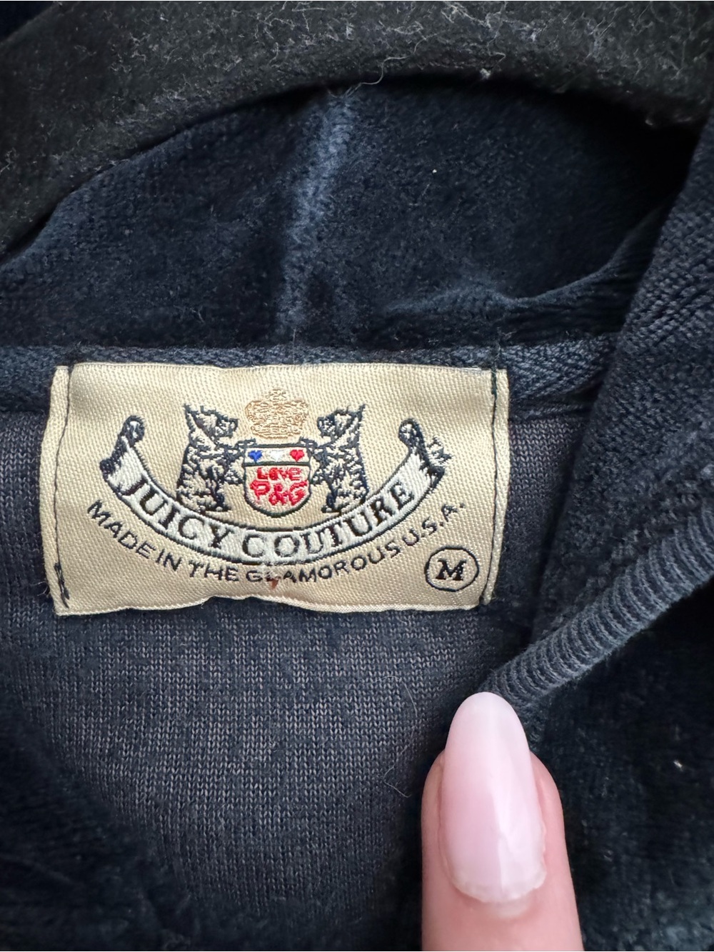 Juicy Couture Black Velour Zip-Up Hoodie - Picture 3 of 3